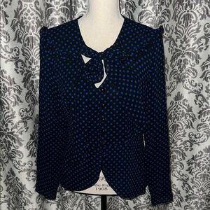 Alice Temperley Polka Dot Sheer Button Down Top